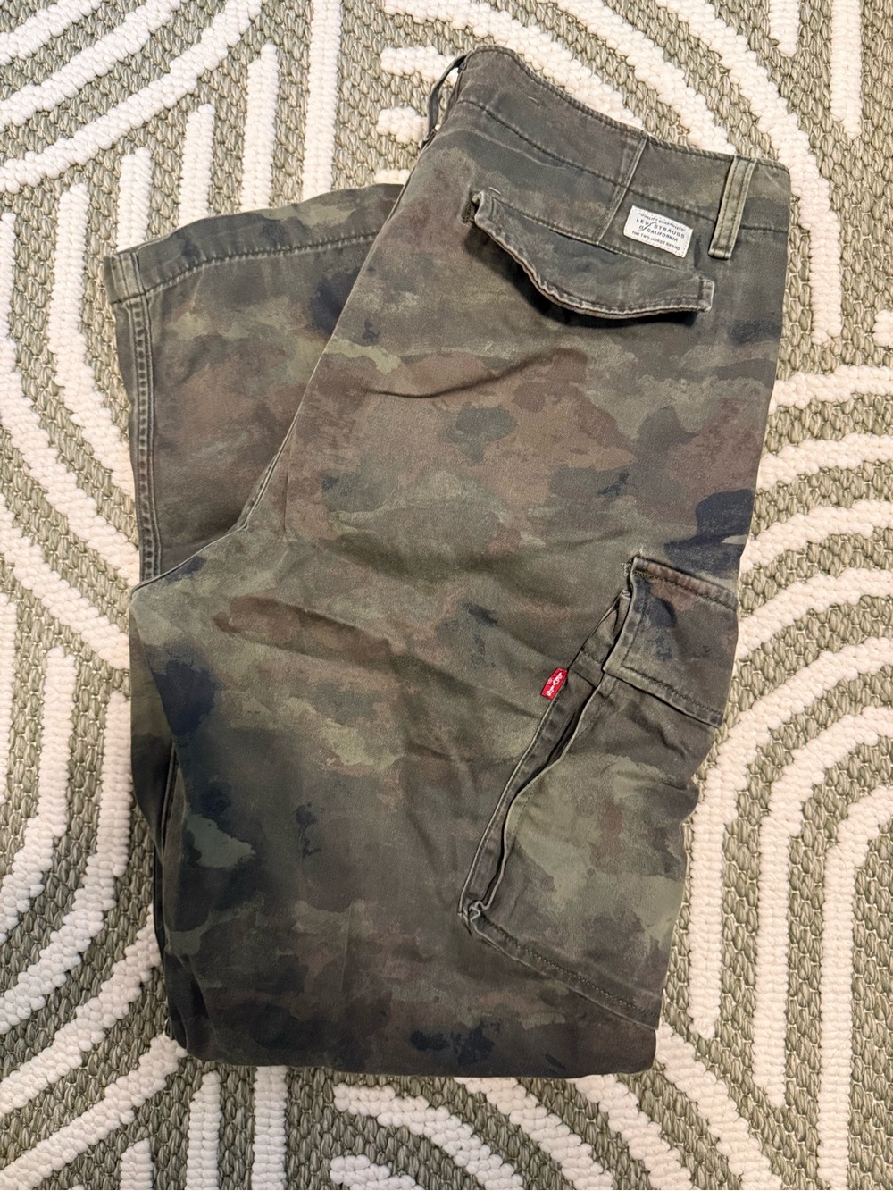 Levi's Men's Camo Cargo Pants in Olive/Brown